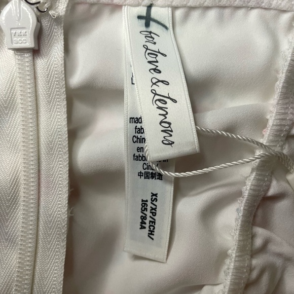 NEW WITHOUT TAGS For Love & Lemons White Floral Ruched Mini Dress XS - Picture 6 of 6